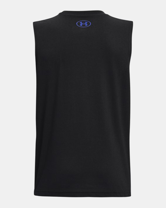 Boys' UA Cotton Muscle Tank in Black image number 1